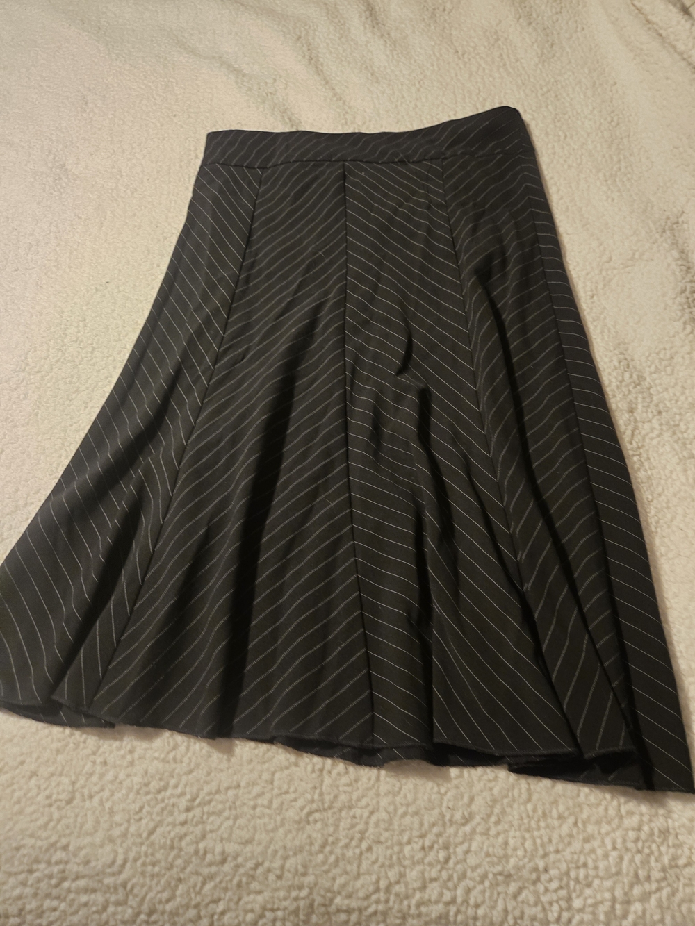 lola Black A-Line Skirt with White Pinstripes
